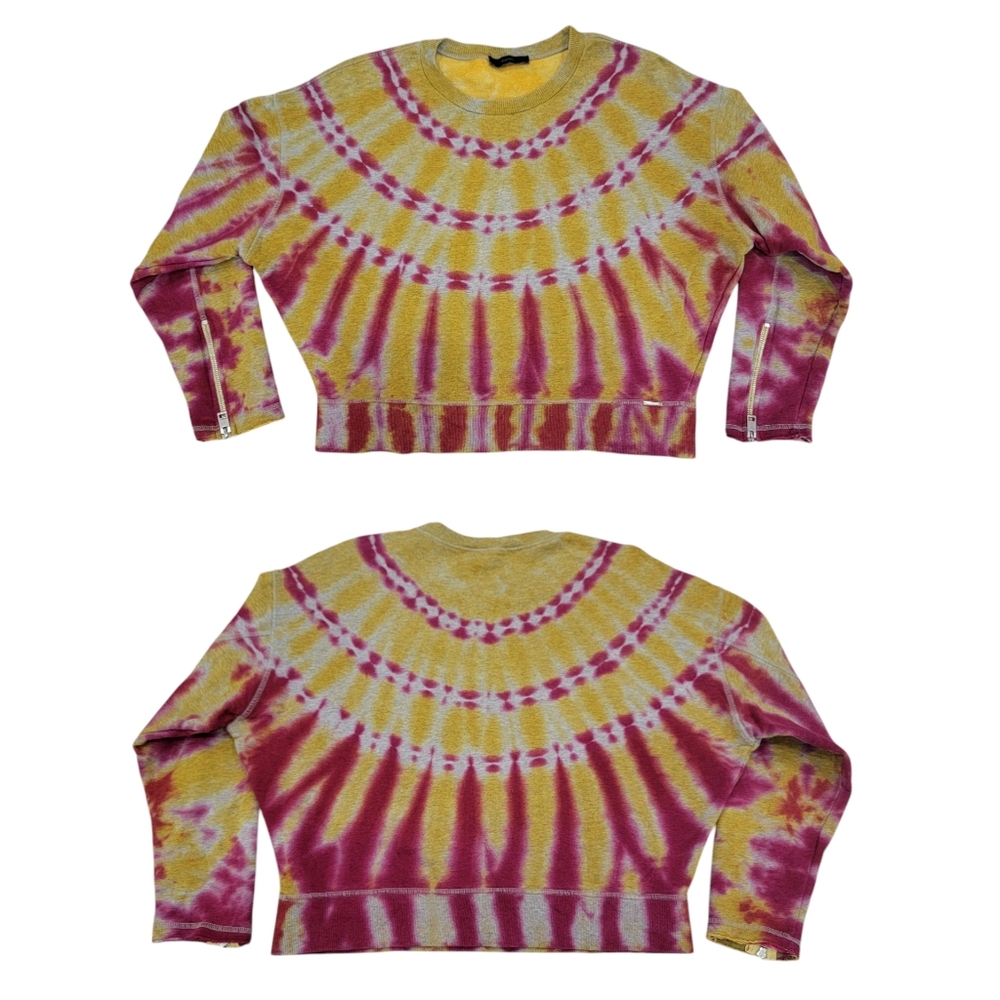 Diesel Tie-Dye Crewneck Sweatshirt Yellow Pink Y2K Bright Colorful Women… - Picture 17 of 17